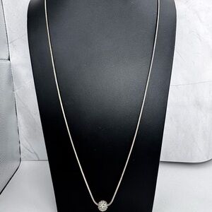 Napier Silver Pavé Ball Pendant Necklace